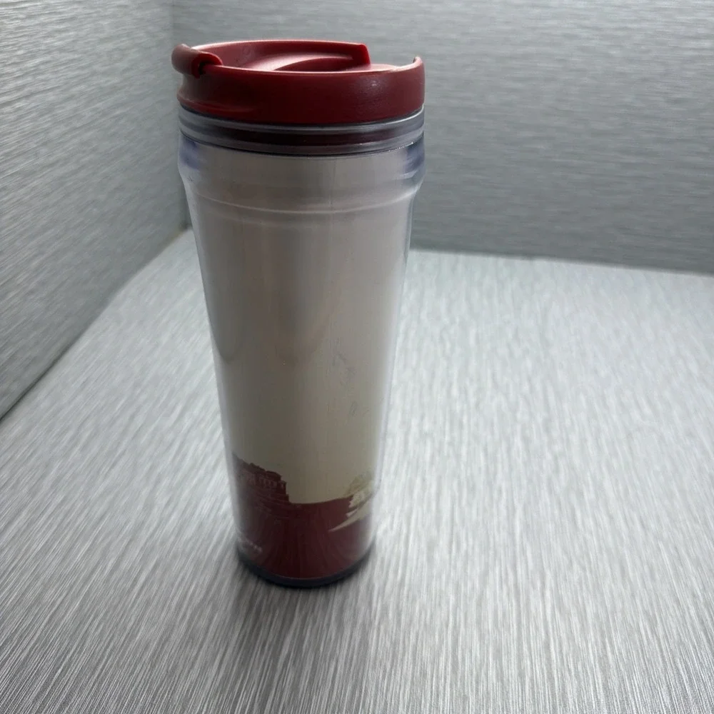Starbucks Paris France Travel Tumbler Coffee Cup Red White Reusable Mug
